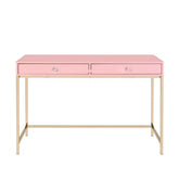 Ottey Pink High Gloss & Gold Finish Writing Desk Model 93545 By ACME Furniture